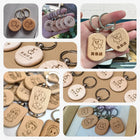 Llaveros Personalizados con Foto - Grabado Láser Premium en Madera de Haya