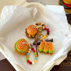 Llavero Personalizado Hamburguesa Cute - Colgante de Resina para Llavero del Día del Padre