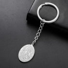 Llavero para Bolso de Acero Inoxidable con Medalla de San Judas Tadeo - Regalo Inspirador para Hombr