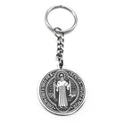 Llavero para bolso San Benito Acero Inoxidable Negro - Joyería Espiritual Premium