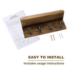 Private Key de tu Llavero - Soporte Rústico de Madera con 4 Ganchos, Estante Flotante Decorativo par