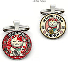 Llaveros Originales para Coche - Maneki Neko Gato de la Suerte Metal Premium Regalo para Mujer