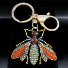 Llaveros Bonitos para Mujer - Colgante Abeja Vintage Cristal y Rhinestone, Llavero Elegante para Bol