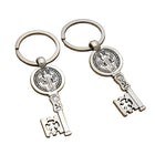 Llavero para Bolso San Benito - Cruz Católica Antigua Plateada, Charm Premium