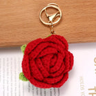 Llaveros Personalizados Sweet Rose Flower - Llavero Crochet Rosa para Parejas, Regalo Artesanal Prem