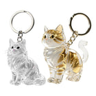 Llavero Cartera Transparente con Gato - Bolsa Portaobjetos para Llaveros, Recuerdo de Mascota, Regal
