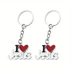 Llavero para Bolso Corazón Religioso I Love Jesus - Colgante de Aleación, Regalo de Fe Cristiana