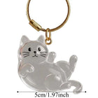 Llavero para Bolso de Acrílico Transparente con Cápsula para Pelo de Gato - Charm Portátil y Elegant