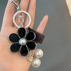 Llaveros Originales para Coche - EASYA Girasol Negro Perla de Lujo Llavero Cadena Regalo Fiesta