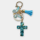 Bag Charm Cruz Mariposa Cristiano Llavero Resina Premium para Bolso Mochila