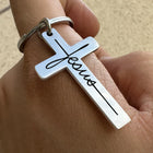 Llavero para Bolso Cruz de Jesús Metal Premium - Regalo Fiel Cristiano