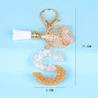 Llaveros Originales para Coche - Elegancia Blanca con Iniciales y Borla de Mariposa