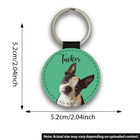 Llavero con Foto Personalizado para Mascotas - Perro Gato Retrato Nombre Cuero Recuerdo Premium