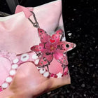 Llaveros Personalizados con Orquídea Mariposa y Borla - Llavero de Flor Púrpura