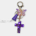 Bag Charm Cruz Mariposa Cristiano Llavero Resina Premium para Bolso Mochila