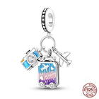Llaveros Charms de Plata 925: Torre Eiffel, Coliseo, Arco del Triunfo - Luminosos y Elegantes