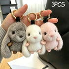 Llavero con Peluche Conejo Blanco Suave y Elegante para Mujer - Accesorio de Bolso Premium, Regalo d