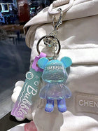 Llavero con Foto Personalizado - Osito Degradado Creativo, Colgante Premium para Mochila