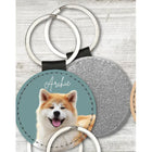 Llavero con Foto Personalizado para Mascotas - Perro Gato Retrato Nombre Cuero Recuerdo Premium