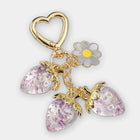Bag Charm Dulce y Tierno: Llavero Corazón Fresa Semitransparente para Bolso