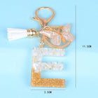 Llaveros Originales para Coche - Elegancia Blanca con Iniciales y Borla de Mariposa