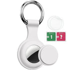 Llavero con AirTag de Cuero Genuino - Funda Protectora para Mascotas, Equipaje y Bolsos