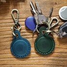 Llaveros para AirTag de Cuero Retro - Funda Protectora Anticaídas para Localizador Apple, Accesorio