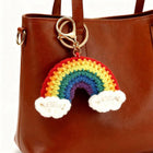Bag Charm Premium: Llavero Trébol de 4 Hojas y Corazón Tejido - Accesorio Creativo para Bolsos