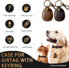Llavero con AirTag de Cuero Genuino - Funda Protectora para Mascotas, Equipaje y Bolsos
