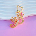 Llavero para Bolso Boutique Angel Iniciales A-Z Mariposa Cristal Metal Charm Colgante Regalo Madre M