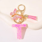 Llaveros Personalizados con Inicial y Mariposa - Llavero de Resina Duradera con Letra y Secuencia de