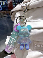 Llavero con Foto Personalizado - Osito Degradado Creativo, Colgante Premium para Mochila