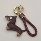 Llavero con Foto Personalizado - Sausage Dog PU Leather Colgante para Llaves, Regalo Original para H