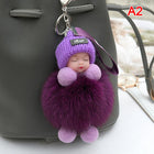 Llavero con Peluche Pompom Bebé Durmiendo - Suave y Esponjoso Llavero de Peluche para Mujer, Decorac