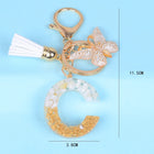 Llaveros Originales para Coche - Elegancia Blanca con Iniciales y Borla de Mariposa