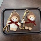 Llavero Coche de Peluche Oso Teddy Mocha - Llavero para Coches Elegante y Tierno