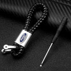 Llavero Ford Original de Cuero y Metal - Accesorio Premium para Mustang, Focus, Fiesta, Mondeo, Tran
