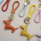 Llavero con Foto Personalizado - Sausage Dog PU Leather Colgante para Llaves, Regalo Original para H