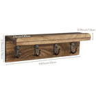 Private Key de tu Llavero - Soporte Rústico de Madera con 4 Ganchos, Estante Flotante Decorativo par