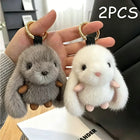 Llavero con Peluche Conejo Blanco Suave y Elegante para Mujer - Accesorio de Bolso Premium, Regalo d