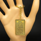 Private Key de tu Llavero Islámico de Acero Inoxidable Dorado - Colgante Corán para Mujer y Hombre