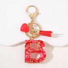 Llavero con Foto Personalizado: Inicial A-Z con Borla para Mujer, Regalo San Valentín