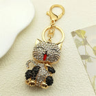 Llaveros Bonitos para Mujer - Llavero Gato Cartoon con Rhinestones Dorados, Regalo Elegante y Origin