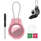 Llavero con AirTag de Cuero Genuino - Funda Protectora para Mascotas, Equipaje y Bolsos