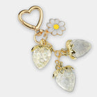 Bag Charm Dulce y Tierno: Llavero Corazón Fresa Semitransparente para Bolso