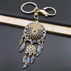 Llavero a Crochet para Hombre Bohemian Dream Catcher Atrapasueños Artesanal con Pluma y Tassel