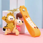 Set de Llaveros con Peluches Originales Garfield & Odie 3D Silicona - Regalo Divertido
