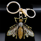 Llaveros Bonitos para Mujer - Colgante Abeja Vintage Cristal y Rhinestone, Llavero Elegante para Bol