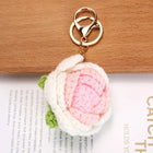 Llaveros Personalizados Sweet Rose Flower - Llavero Crochet Rosa para Parejas, Regalo Artesanal Prem