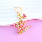Llavero para Bolso Boutique Angel Iniciales A-Z Mariposa Cristal Metal Charm Colgante Regalo Madre M